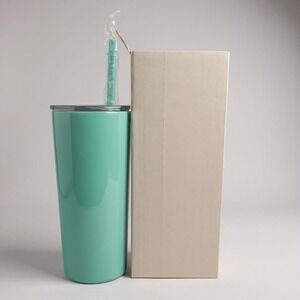 Bluefizz 18 oz Insulated Tumbler–Double-Walled Travel Mug withLid & Straw-Green